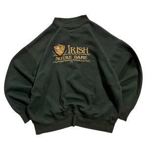Vintage Midwest‎ Embroidery Notre Dame Fighting Irish Sweatshirt Green XXL